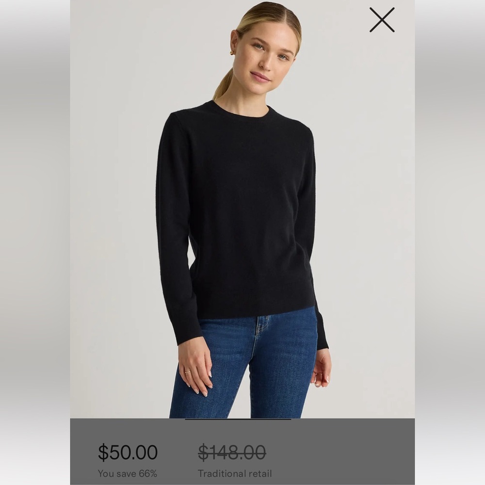 Quince Black Cashmere Sweater